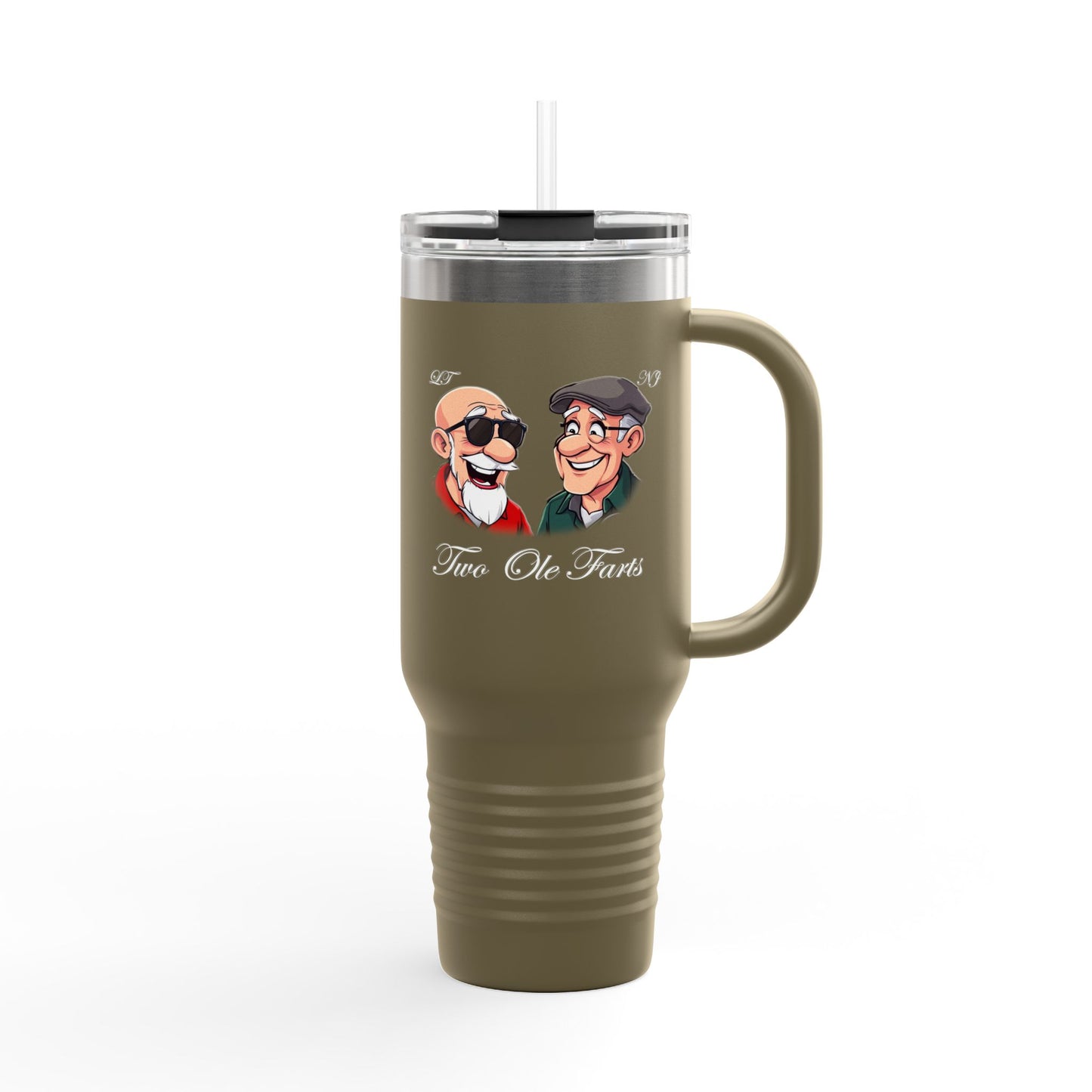 Funny Insulated Travel Mug - 40oz with Cartoon Characters
