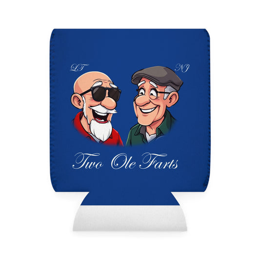 Funny Two Ole Farts Can Cooler Sleeve for Friends (Blue)