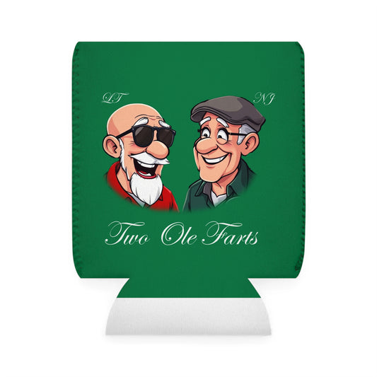 Funny Two Ole Farts Can Cooler Sleeve for Friends (Green)