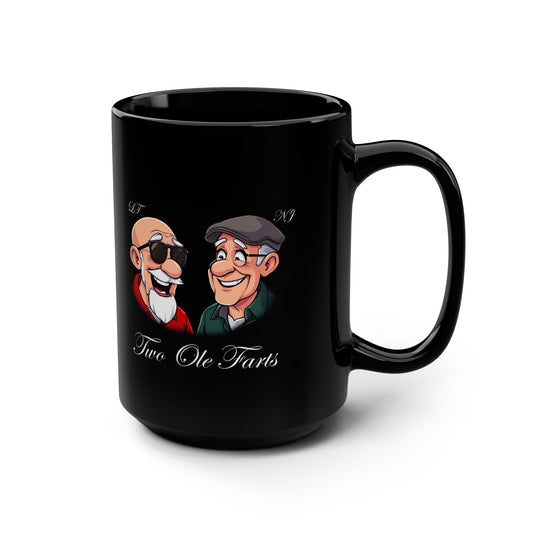 Funny Two Ole Farts Black Coffee Mug - Unique Gift for Friends & Family